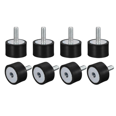 uxcell Uxcell Rubber Mounts 8pcs M6 Male/Female Vibration Isolator Shock Absorber D25mmxH15mm