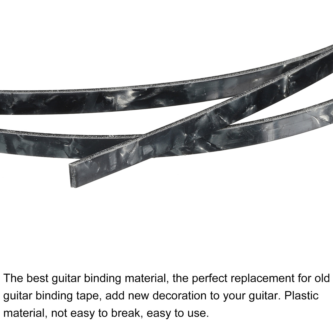Harfington Plastic Binding Purfling Strip 1650x6x1.5mm for Guitar Black White