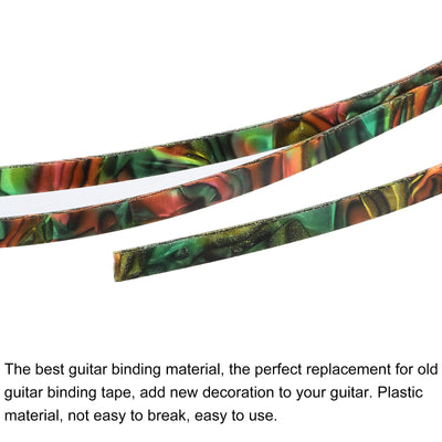 Harfington Plastic Binding Purfling Strip 1650x6x1.5mm for Guitar Green Pink