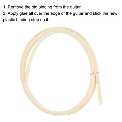 Harfington Plastic Binding Purfling Strip 1650x6x1.5mm for Guitar Light Yellow
