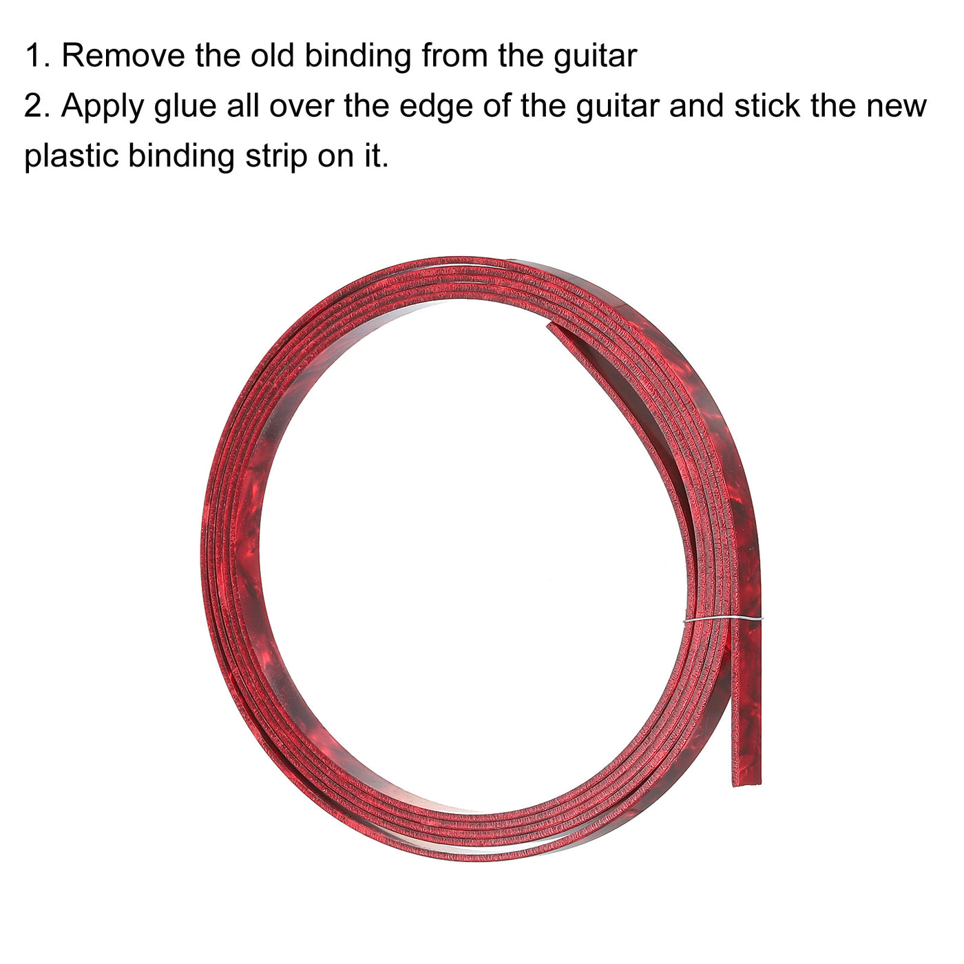 Harfington Plastic Binding Purfling Strip 1650x6x1.5mm for Guitar Burgundy 2 Pack