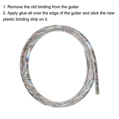 Harfington Plastic Binding Purfling Strip 1650x6x1.5mm for Guitar Blue Green Pink 2 Pack