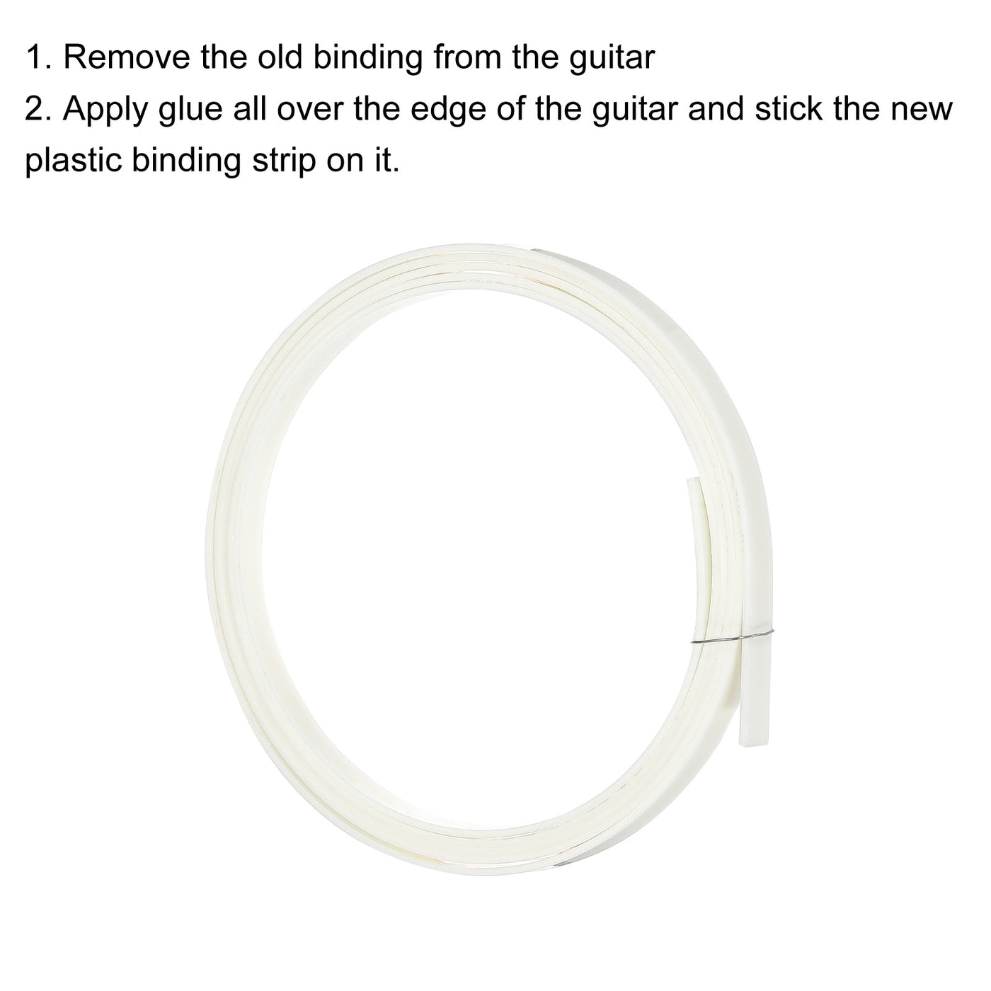 Harfington Plastic Binding Purfling Strip 1650x6x1.5mm for Guitar White 2 Pack