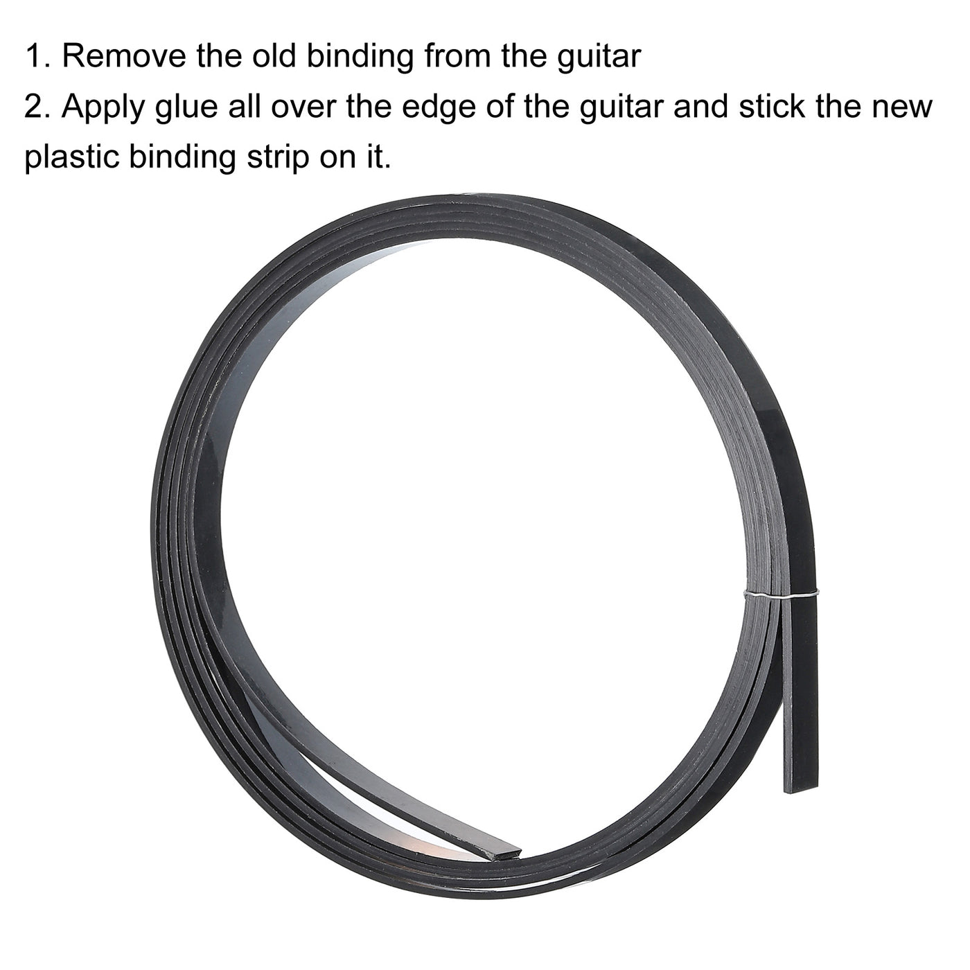 Harfington Plastic Binding Purfling Strip 1650x6x1.5mm for Guitar Black 2 Pack
