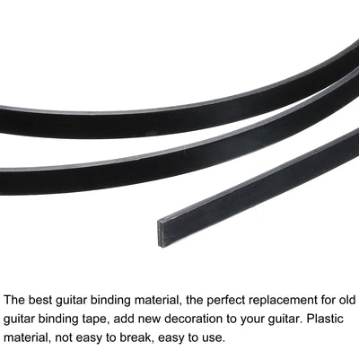 Harfington Plastic Binding Purfling Strip 1650x6x1.5mm for Guitar Black 2 Pack