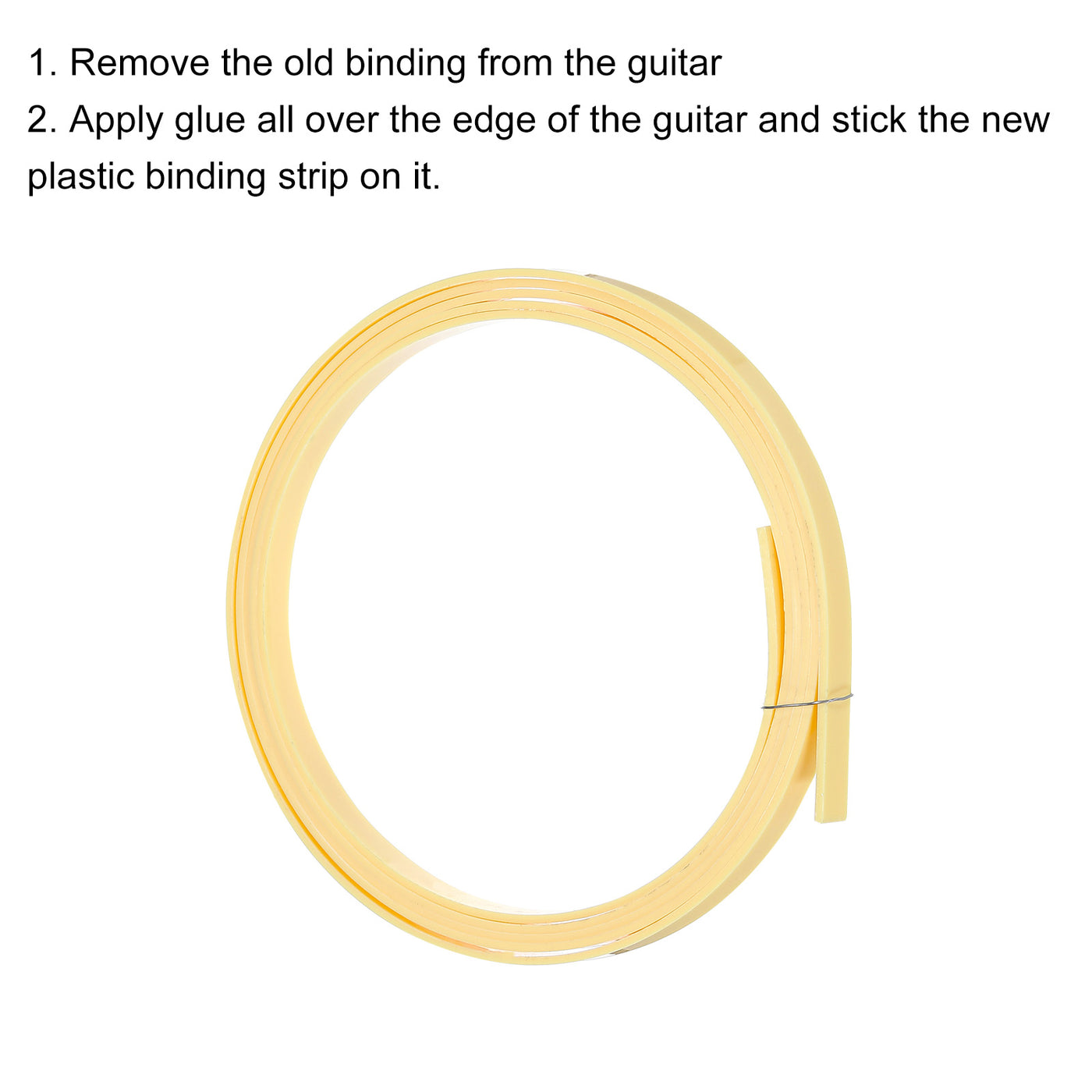 Harfington Plastic Binding Purfling Strip 1650x6x1.5mm for Guitar Yellow 2 Pack