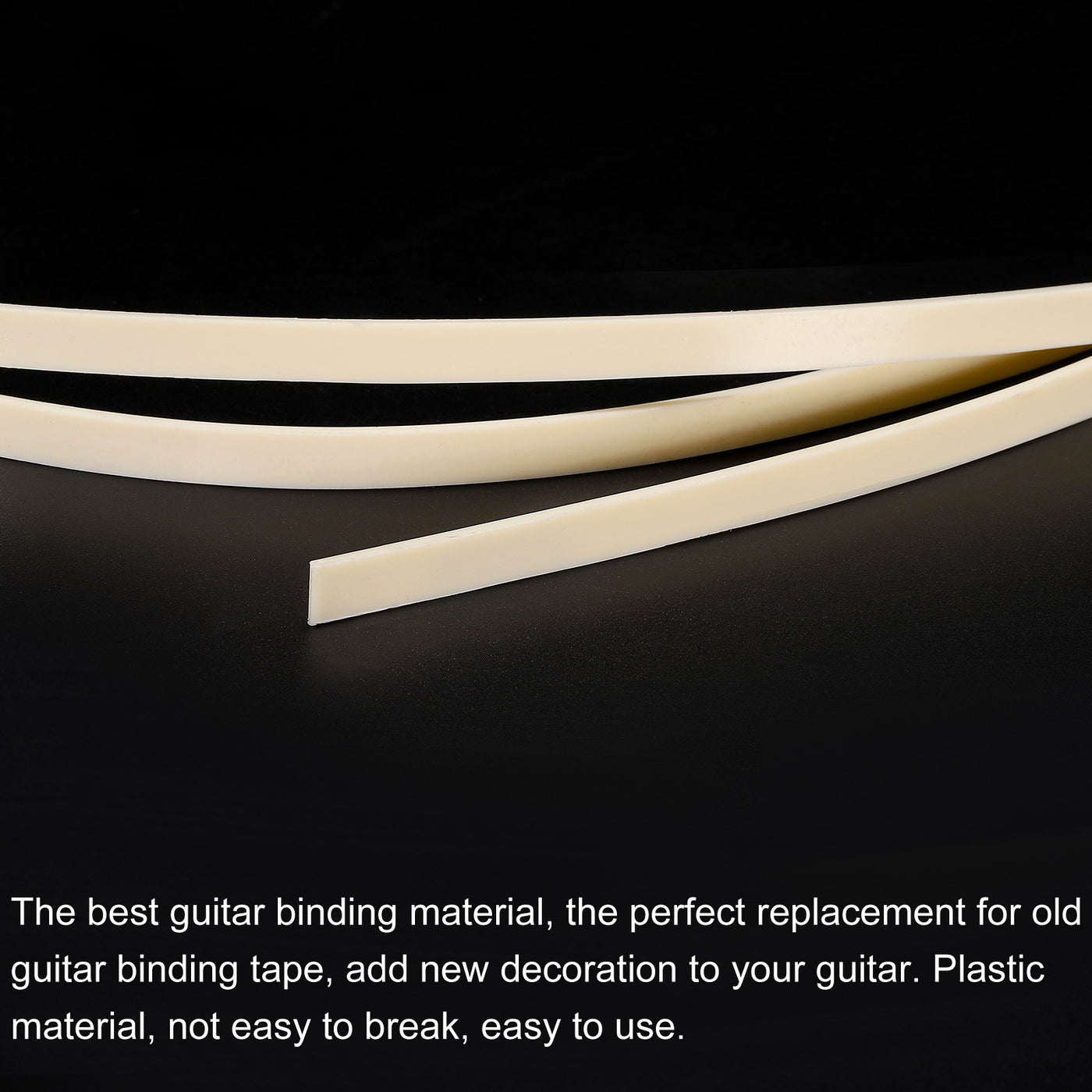 Harfington Plastic Binding Purfling Strip 1650x6x1.5mm for Guitar Light Yellow 2 Pack