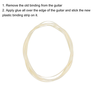 Harfington Plastic Binding Purfling Strip 1650x1.5x0.5mm for Guitar Light Yellow