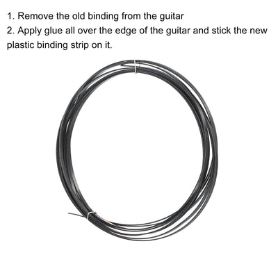 Harfington Plastic Binding Purfling Strip 1650x1.5x0.5mm for Guitar Black