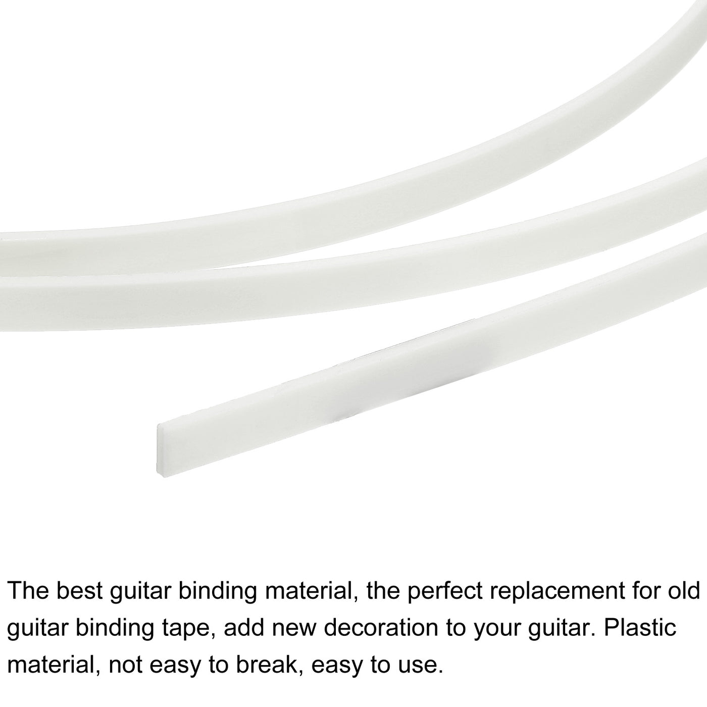 Harfington Plastic Binding Purfling Strip 1650x1.5x0.5mm for Guitar White 2 Pack
