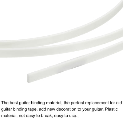 Harfington Plastic Binding Purfling Strip 1650x1.5x0.5mm for Guitar White 2 Pack