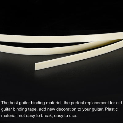Harfington Plastic Binding Purfling Strip 1650x1.5x0.5mm for Guitar Light Yellow 2 Pack