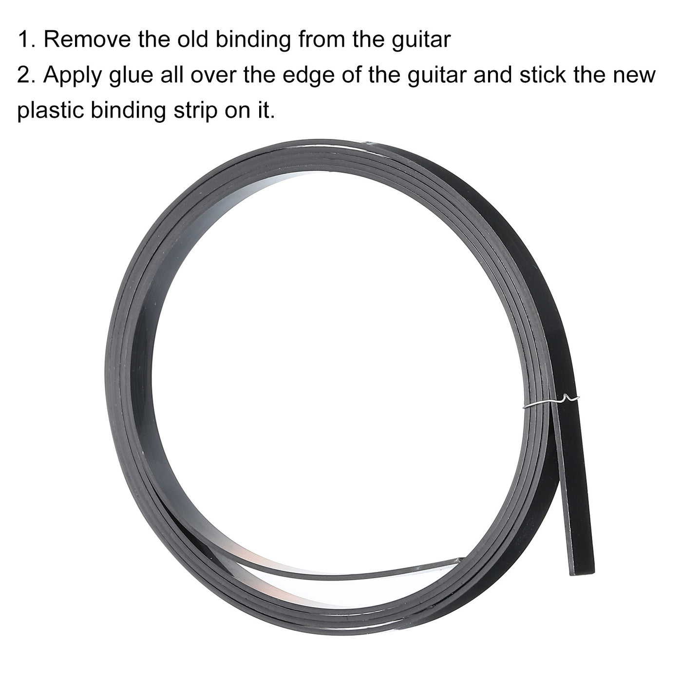 Harfington Plastic Binding Purfling Strip 1650x7x1.5mm for Guitar Black
