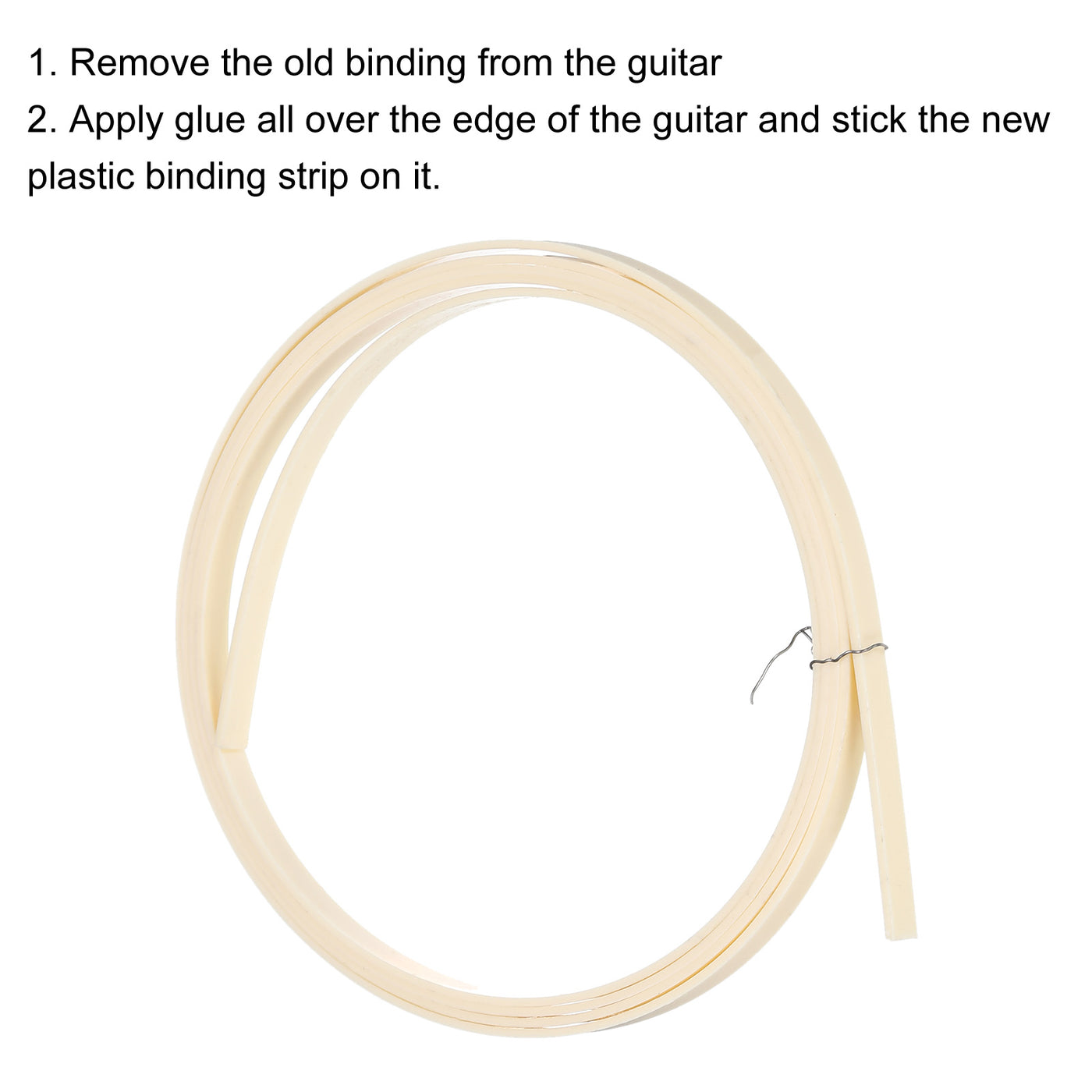 Harfington Plastic Binding Purfling Strip 1650x7x1.5mm for Guitar Light Yellow 2 Pack