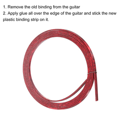 Harfington Plastic Binding Purfling Strip 1650x3x1.5mm for Guitar Burgundy