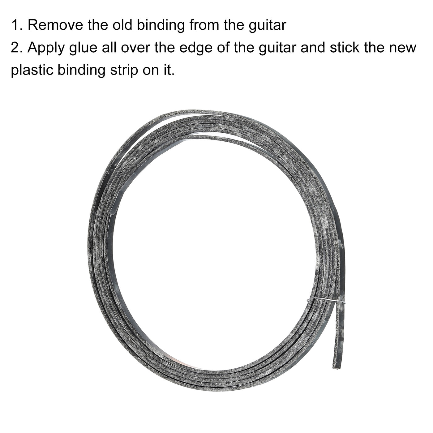 Harfington Plastic Binding Purfling Strip 1650x3x1.5mm for Guitar Black White