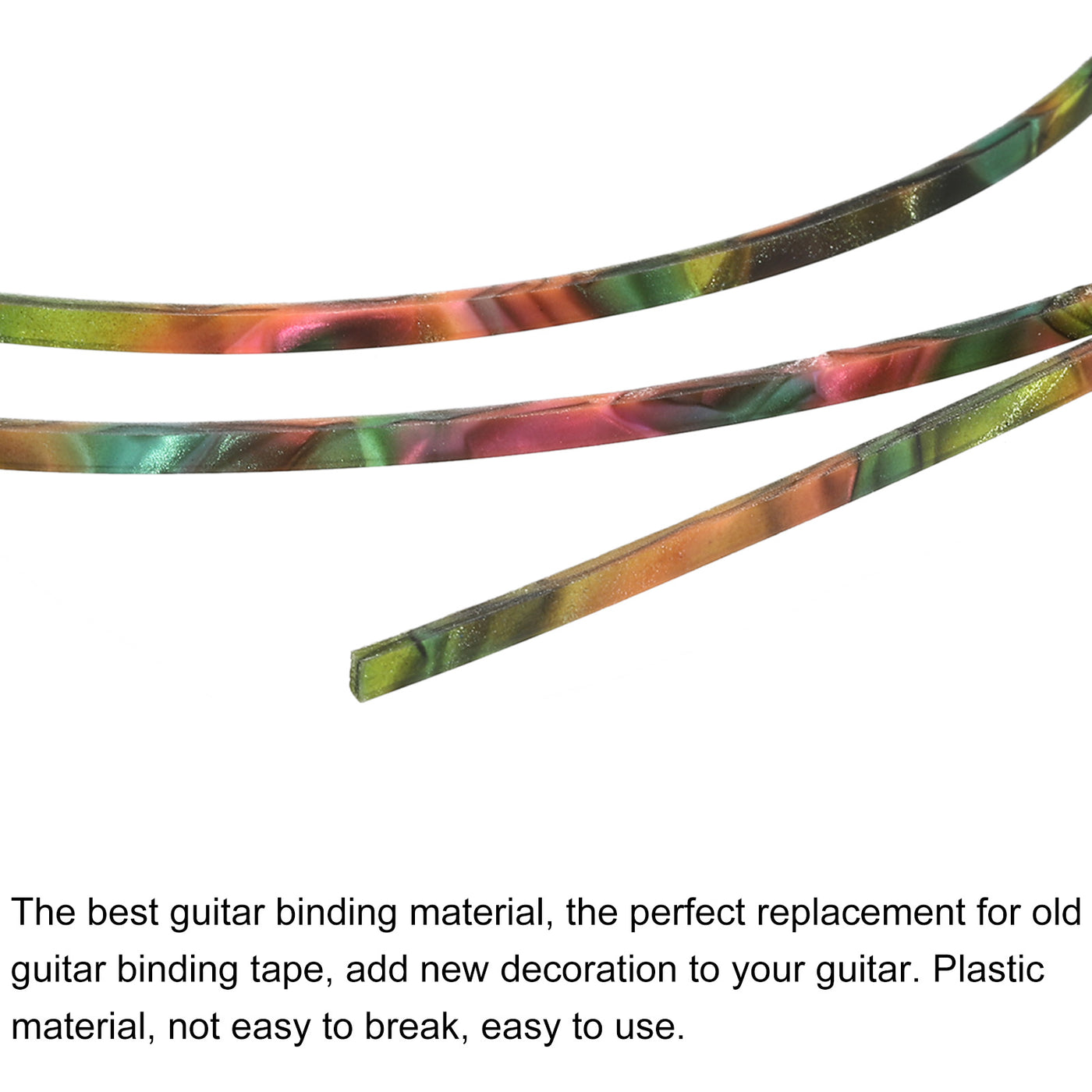 Harfington Plastic Binding Purfling Strip 1650x3x1.5mm for Guitar Green Pink