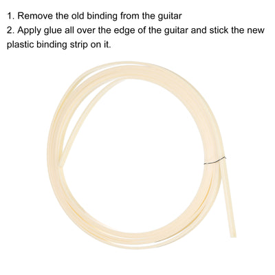 Harfington Plastic Binding Purfling Strip 1650x3x1.5mm for Guitar Light Yellow