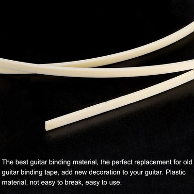 Harfington Plastic Binding Purfling Strip 1650x3x1.5mm for Guitar Light Yellow