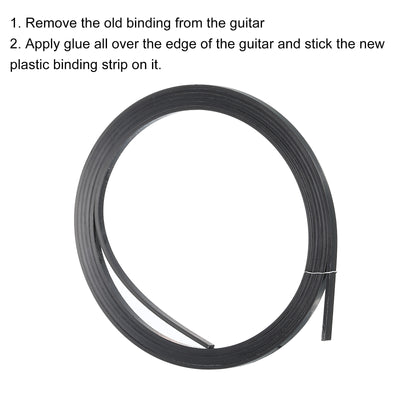 Harfington Plastic Binding Purfling Strip 1650x3x1.5mm for Guitar Black