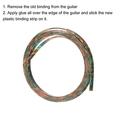 Harfington Plastic Binding Purfling Strip 1650x3x1.5mm for Guitar Green Pink 2 Pack