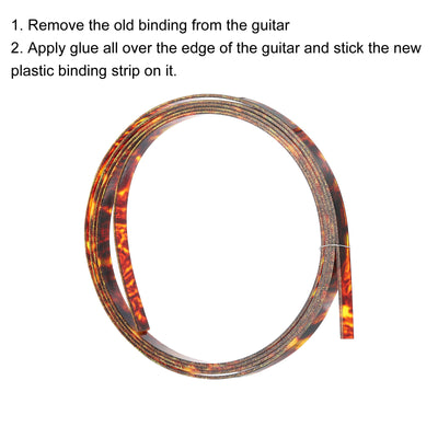 Harfington Plastic Binding Purfling Strip 1650x3x1.5mm for Guitar Brown 2 Pack
