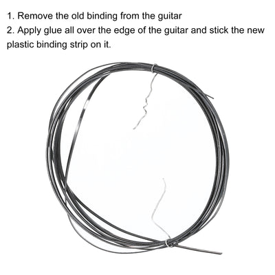 Harfington Plastic Binding Purfling Strip 1650x1x0.5mm for Guitar Black