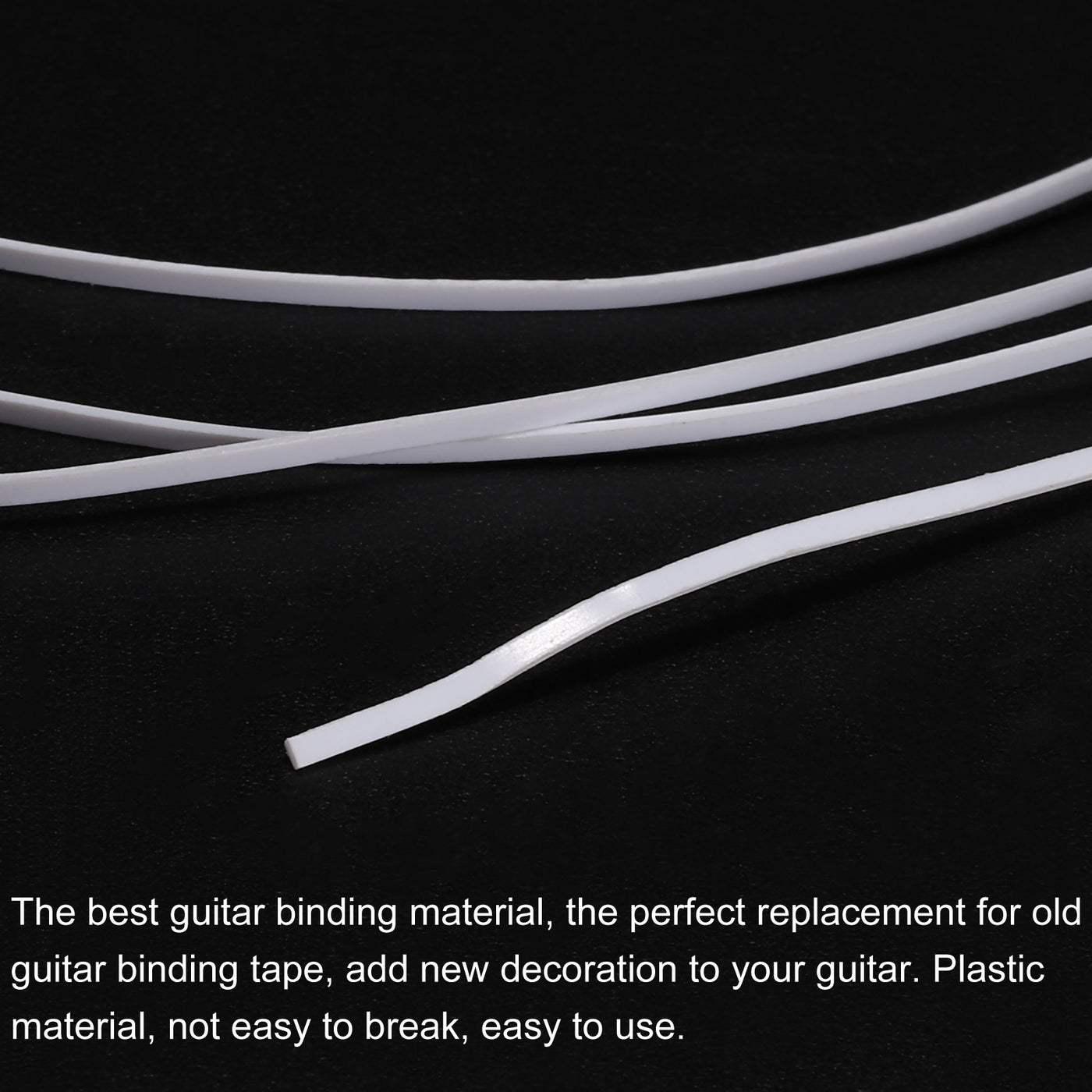 Harfington Plastic Binding Purfling Strip 1650x1x0.5mm for Guitar White 2 Pack