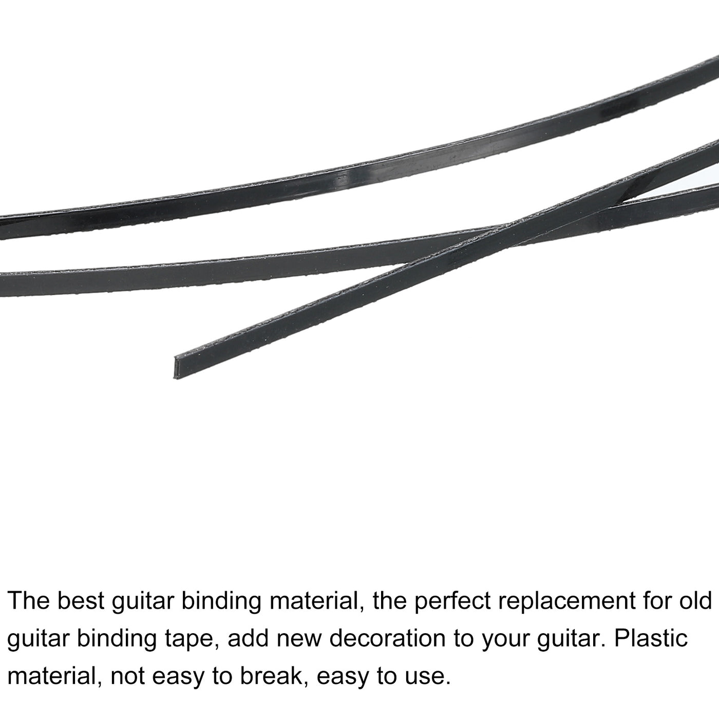 Harfington Plastic Binding Purfling Strip 1650x2x0.5mm for Guitar Black