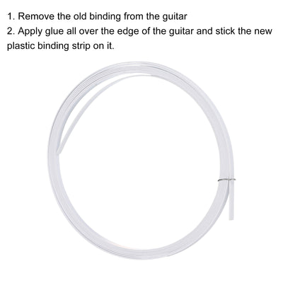 Harfington Plastic Binding Purfling Strip 1650x2x0.5mm for Guitar White 2 Pack