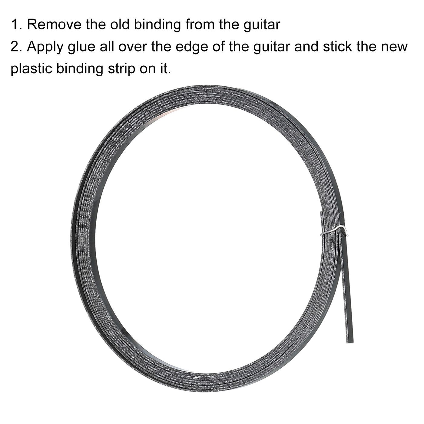 Harfington Plastic Binding Purfling Strip 1650x2x0.5mm for Guitar Black 2 Pack