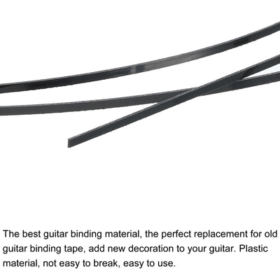 Harfington Plastic Binding Purfling Strip 1650x2x0.5mm for Guitar Black 2 Pack