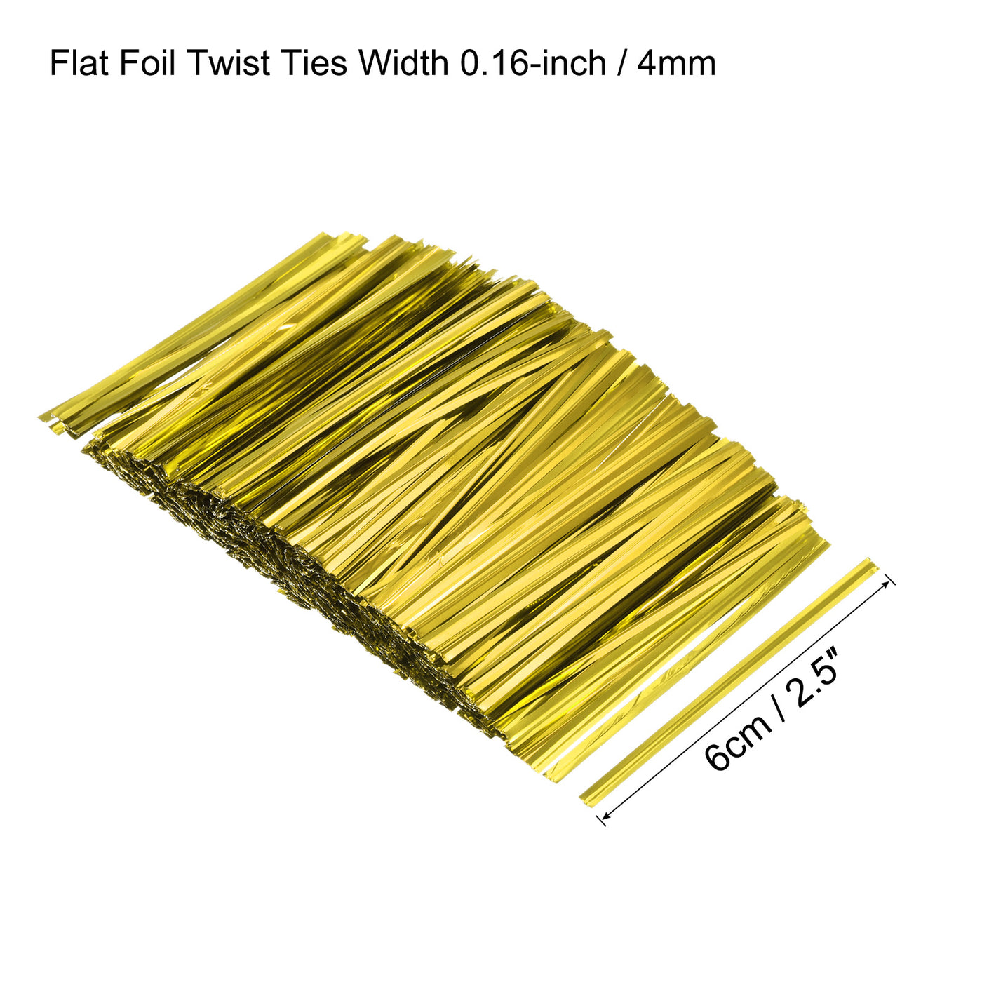 Harfington Foil Twist Ties 2.5" Plastic Closure Tie for Bread, Candy Gold Tone 750pcs
