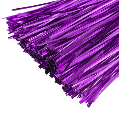 Harfington Foil Twist Ties 4.5" Plastic Closure Tie for Bread, Candy Purple 750pcs