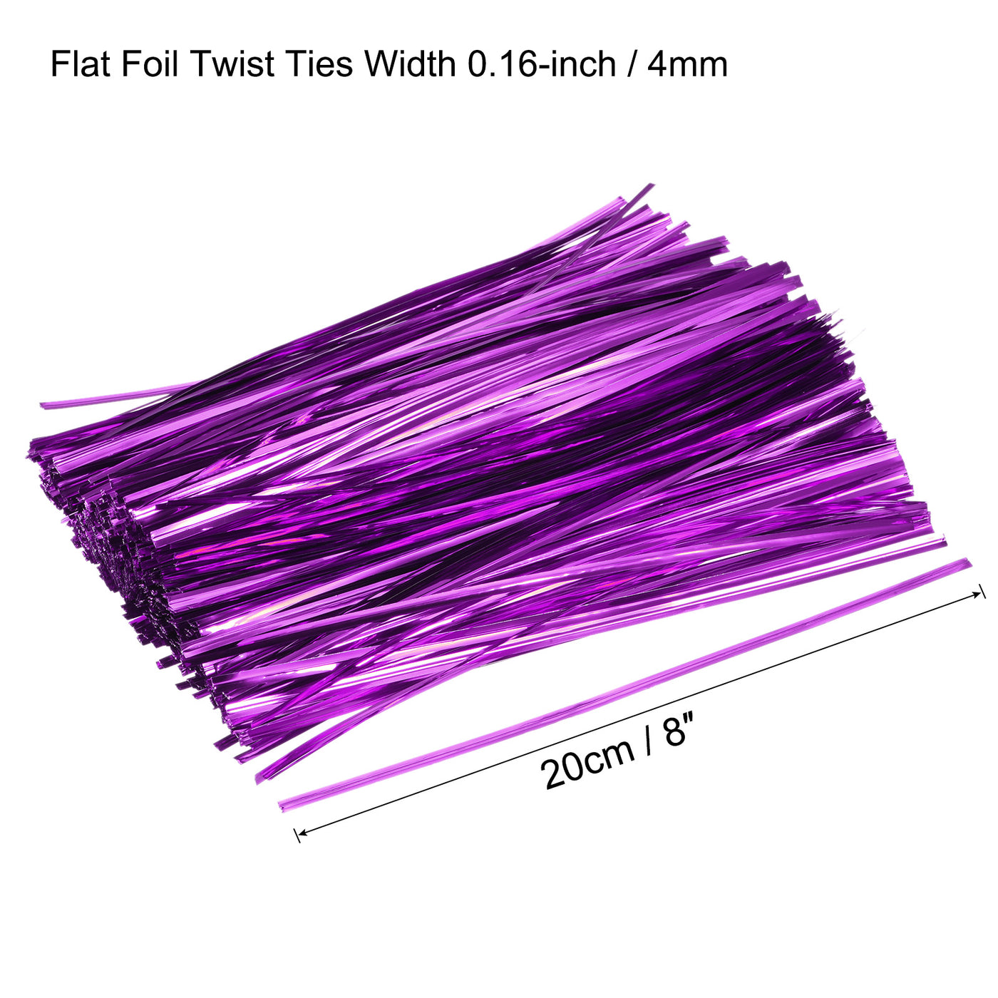 Harfington Foil Twist Ties 8" Plastic Closure Tie for Bread, Candy Purple 750pcs