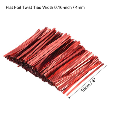 Harfington Foil Twist Ties 4" Plastic Closure Tie for Bread, Candy Red 750pcs