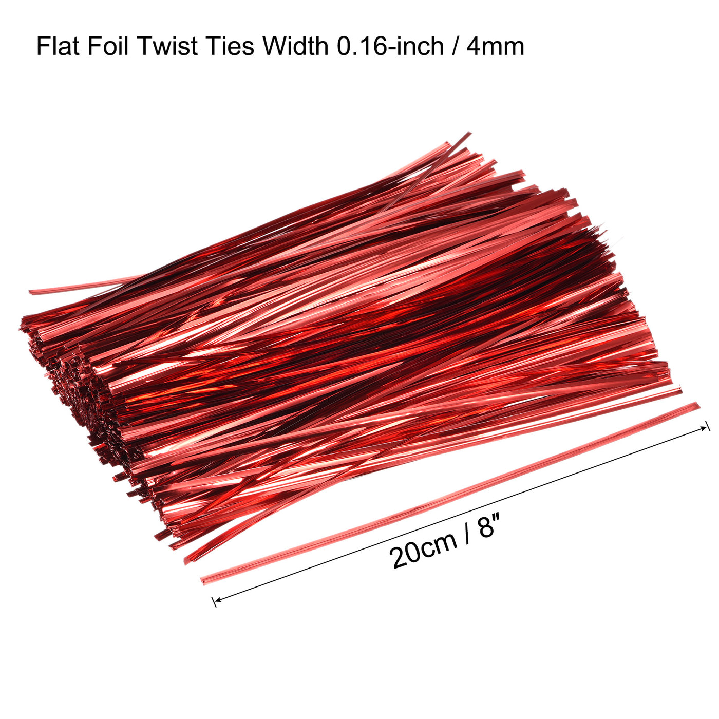 Harfington Foil Twist Ties 8" Plastic Closure Tie for Bread, Candy Red 750pcs
