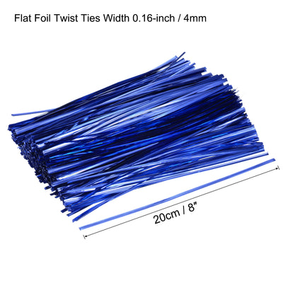 Harfington Foil Twist Ties 8" Plastic Closure Tie for Bread, Candy Blue 750pcs