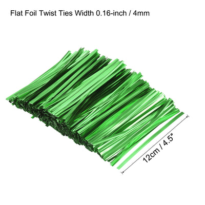Harfington Foil Twist Ties 4.5" Plastic Closure Tie for Bread, Candy Green 750pcs
