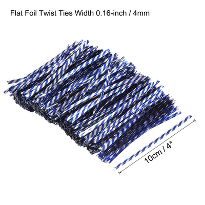 Harfington Foil Twist Ties 4" Plastic Closure Tie for Bread, Candy Holographic Blue 500pcs