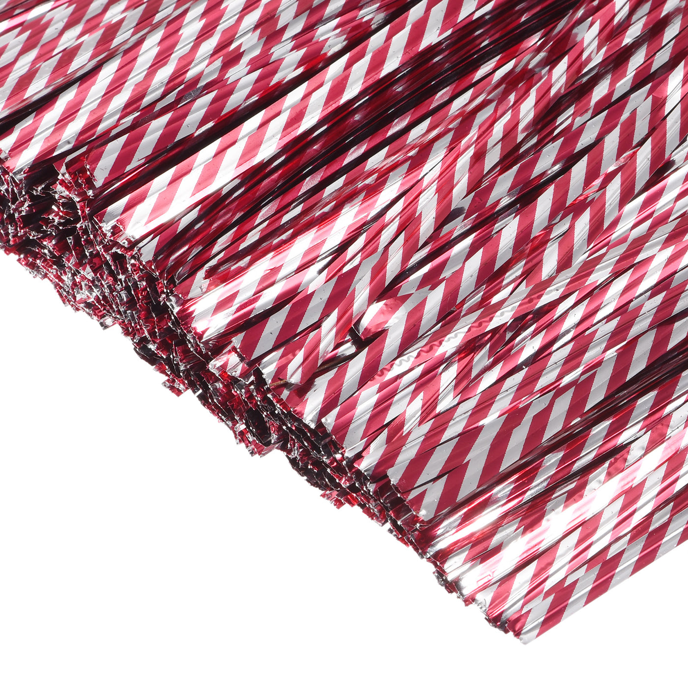 Harfington Foil Twist Ties 4" Plastic Closure Tie for Bread, Candy Holographic Red 500pcs