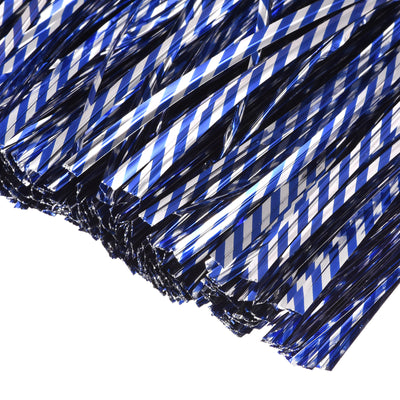 Harfington Foil Twist Ties 4" Plastic Closure Tie for Bread, Candy Holographic Blue 1000pcs