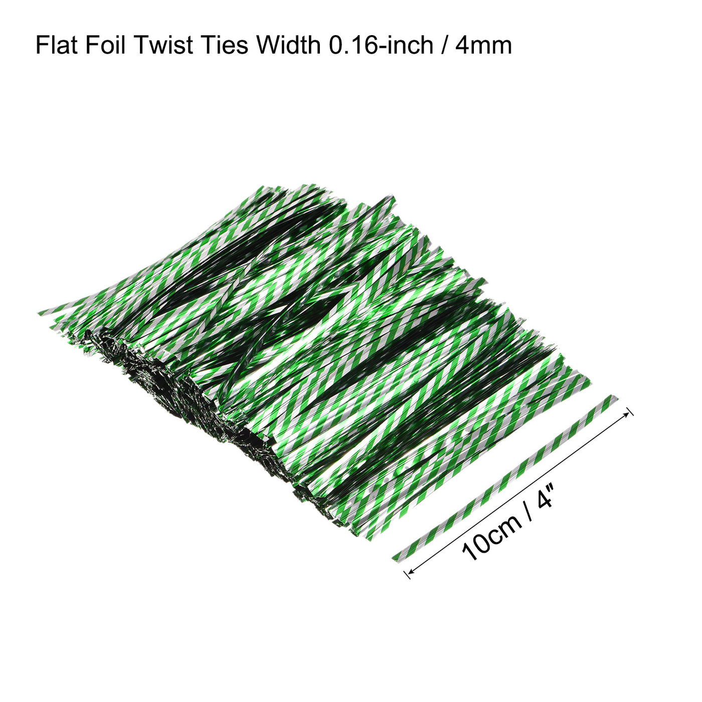 Harfington Foil Twist Tie 4" Plastic Closure Tie for Bread, Candy Holographic Green 1000pcs
