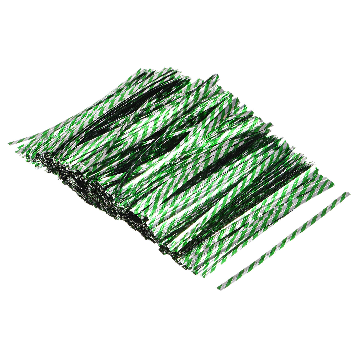Harfington Foil Twist Tie 4" Plastic Closure Tie for Bread, Candy Holographic Green 1000pcs