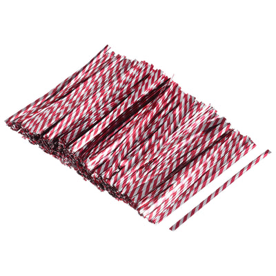 Harfington Foil Twist Ties 4" Plastic Closure Tie for Bread, Candy Holographic Red 1000pcs