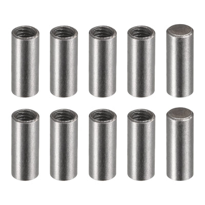 Harfington Uxcell Carbon Steel Dowel Pin 4 x 10mm M3 Female Thread Cylindrical Shelf Support Pin 10Pcs