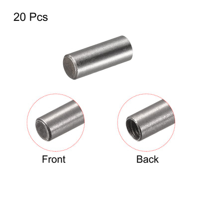 Harfington Uxcell Carbon Steel Dowel Pin 4 x 10mm M3 Female Thread Cylindrical Shelf Support Pin 20Pcs