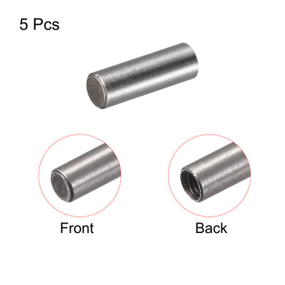 Harfington Uxcell Carbon Steel Dowel Pin 4 x 12mm M3 Female Thread Cylindrical Shelf Support Pin 5Pcs