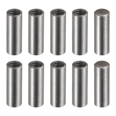 Harfington Uxcell Carbon Steel Dowel Pin 4 x 12mm M3 Female Thread Cylindrical Shelf Support Pin 10Pcs