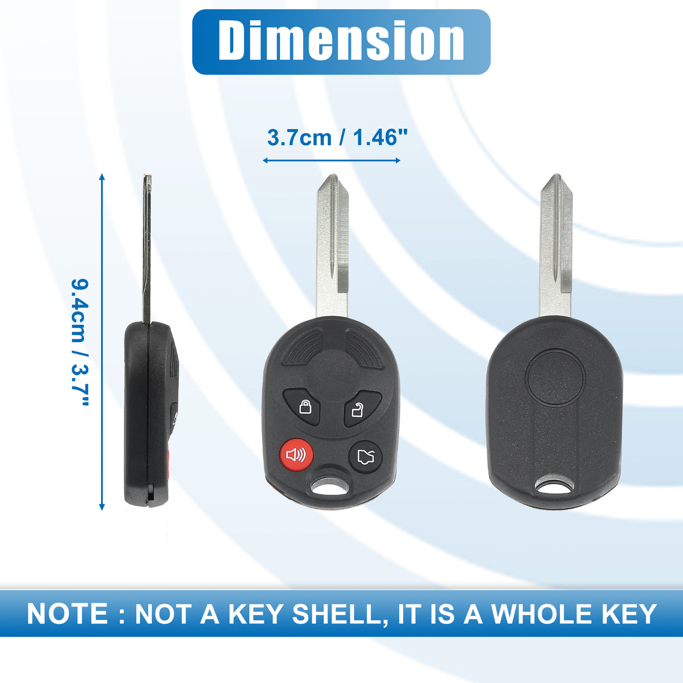 X AUTOHAUX 4 Button Car Keyless Entry Remote Control Replacement Key Fob Proximity Smart Fob OUCD6000022 for Ford Escape 2008-2010 315MHz Chip 63 80